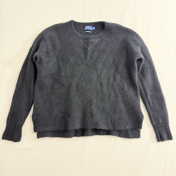Polo Ralph Lauren Cashmere Sweater Womens Large Black Long Sleeve - Picture 1 of 7